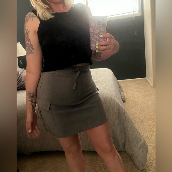 Vintage 90s Y2K Office Siren Minimalist Drawstring Cargo Skirt - Picture 5 of 11